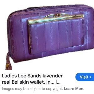 Lee Sands Lavender Eel Skin Wallet